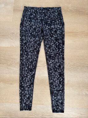 Athleta Black and Gray Dot-Print Leggings